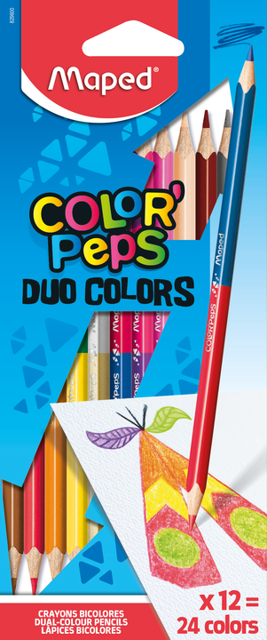 MAPED Color'Peps Duo Colored Pencils, 12 Colors