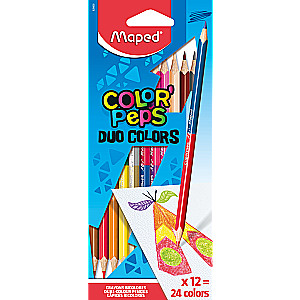 MAPED Color'Peps Duo Colored Pencils, 12 Colors