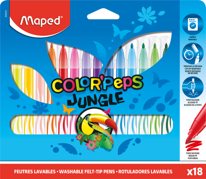 MAPED Jungle Markers, 18 Colors