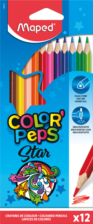MAPED Color'Peps Colored Pencils, 12 Colors