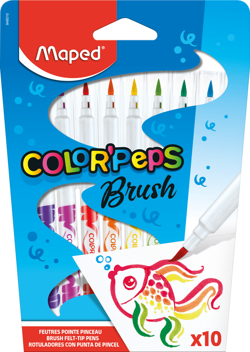 MAPED ColorPeps Long Life Brush Markers 10 Colors
