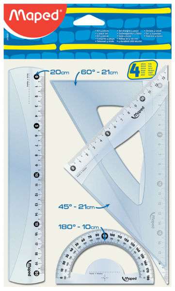 MAPED Medium Ruler Set 4 Pieces