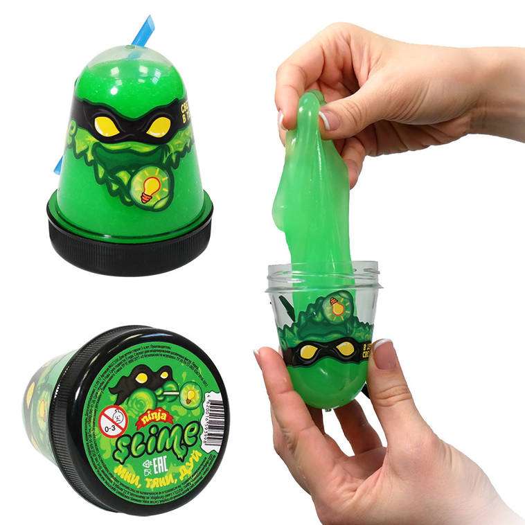 Slime Ninja светится в темноте, зеленый, 130 г. боится холода