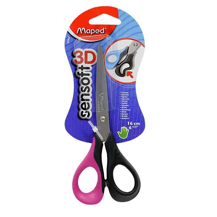 MAPEd Sensoft Scissors 16 cm, pastel, in blister packaging