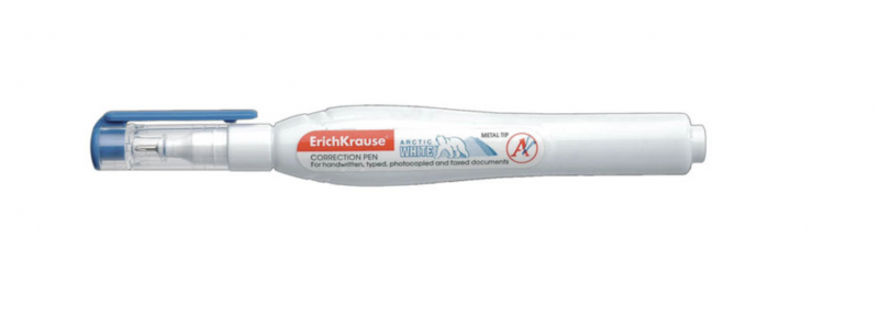 Correction Pen ErichKrause Arctic White, blue, 10 ml