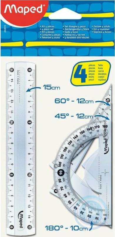 MAPED Mini Kit Ruler Set 4 Pieces