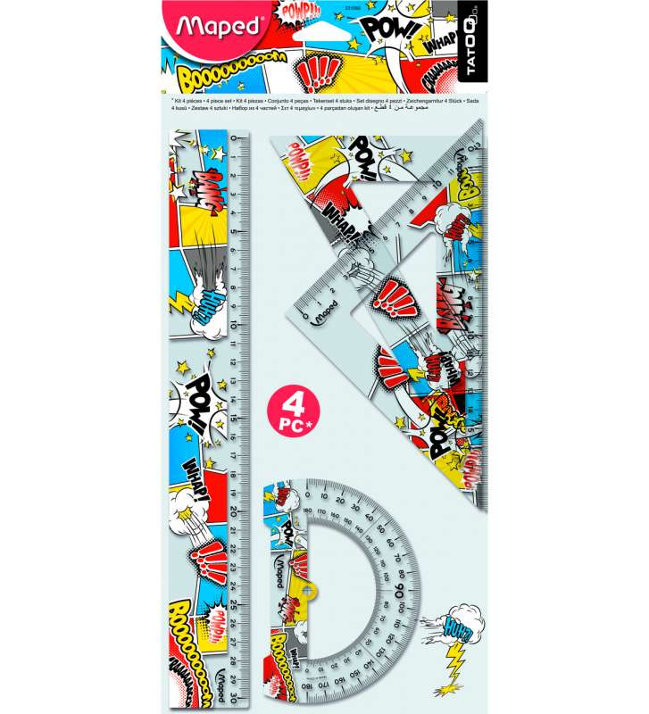 MAPED Tatoo Ruler Set (4 pieces)