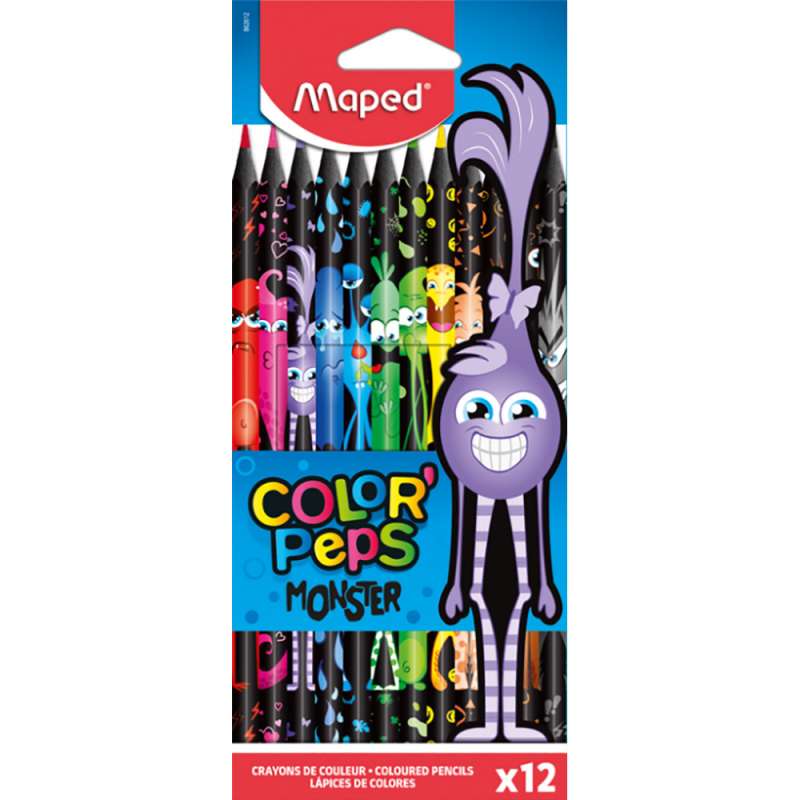 MAPED ColorPeps Monster Colored Pencils 12 Colors