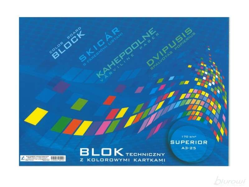 Colored cardboard Kreska A3, 25 sheets