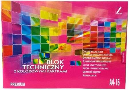 Colored Cardboard Kreska A4, 15 Sheets