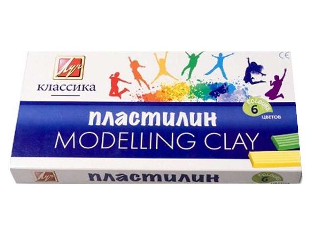 Plasticine Classic, 6 colors, 120 g.