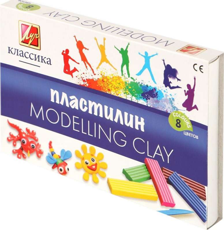 Plasticine Classic, 8 colors, 180 g.