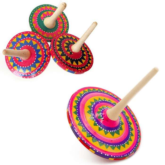 Spinning Top with Glitter Spiral (Small)