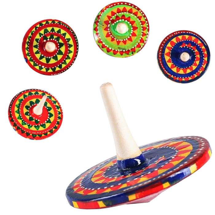 Spinning Top with Glitter Spiral (Large)