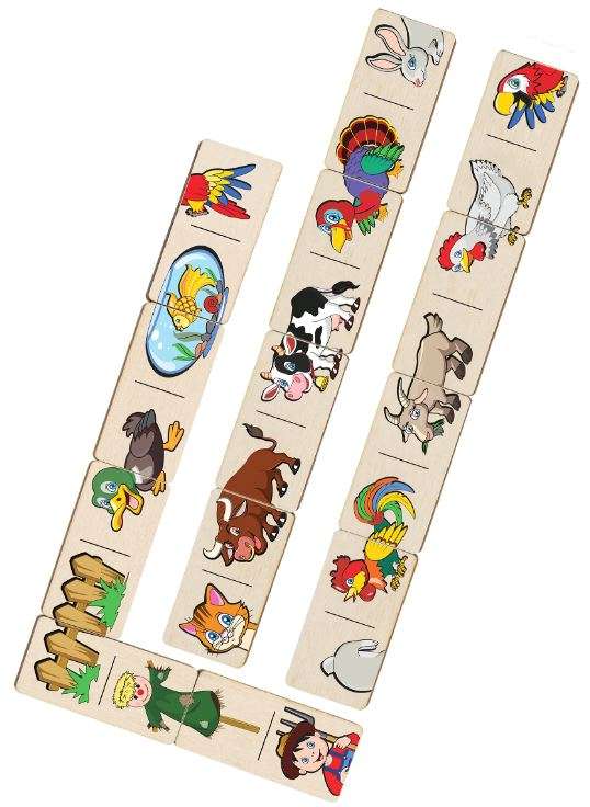 Domino Puzzle. Domestic Animals