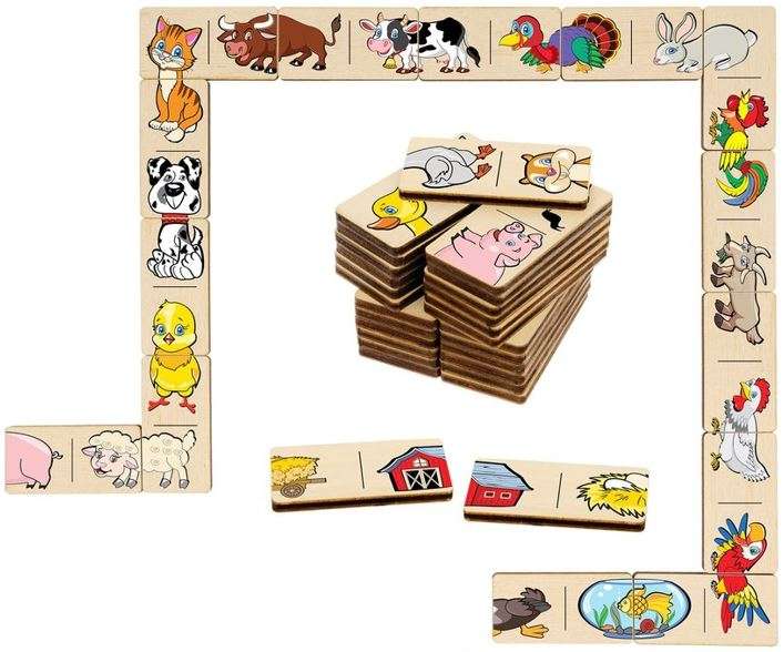 Domino Puzzle. Domestic Animals