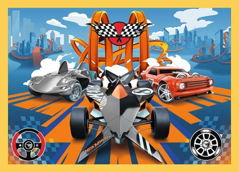 Puzzle 4in1 Trefl: Hot Wheels vehicles