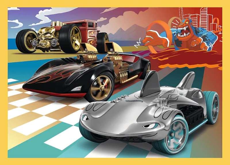 Puzzle 4in1 Trefl: Hot Wheels vehicles