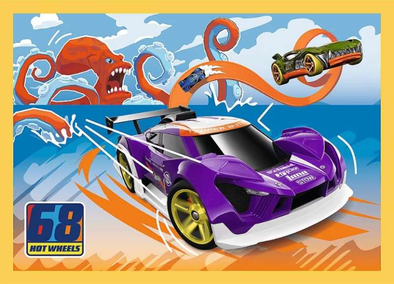 Puzzle 4in1 Trefl: Hot Wheels vehicles