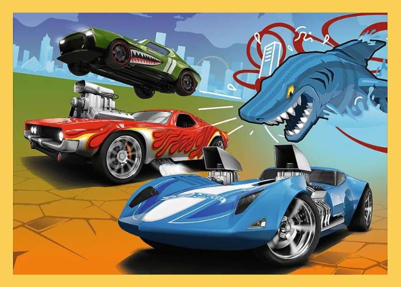 Puzzle 4in1 Trefl: Hot Wheels vehicles