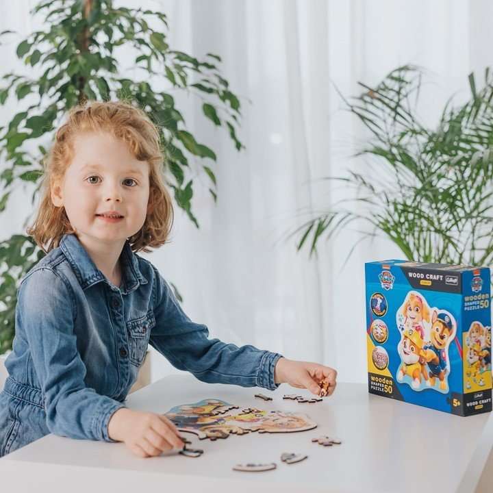 Puzzle 50 Wood Craft Junior Trefl: Funny Paw Patrol