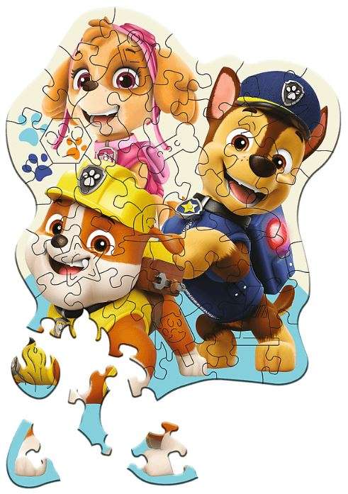 Puzzle 50 Wood Craft Junior Trefl: Funny Paw Patrol