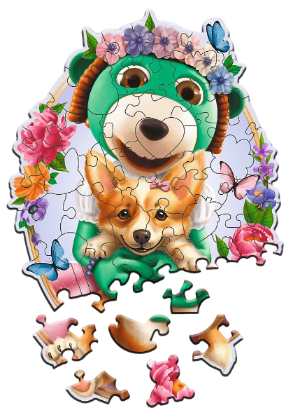 Puzzle 50 Wood Craft Junior Trefl: Happy Trefliks
