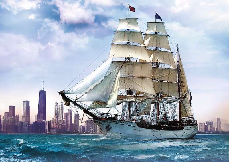 Puzzle 500 Trefl: Sailing against Chicago