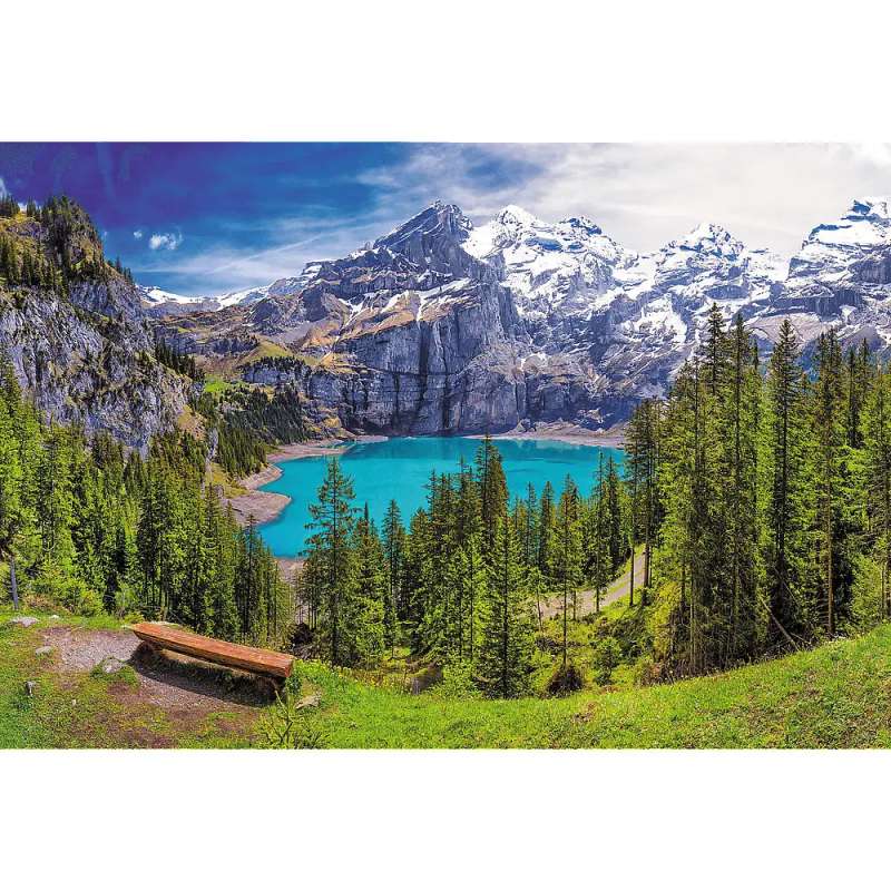 Puzzle 1500 Trefl: Lake Oeschinen, Alps, Switzerland