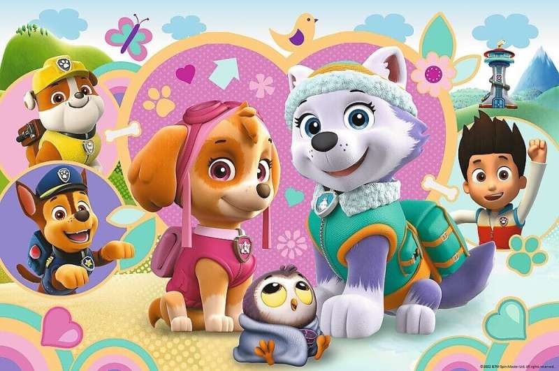 Puzzle 70 Glitter Trefl: Lovely Skye and Everest