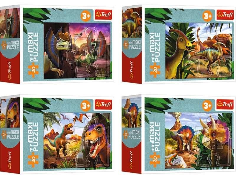Puzzle mini-maksi Trefl: Eksploruj świat dinozaurów