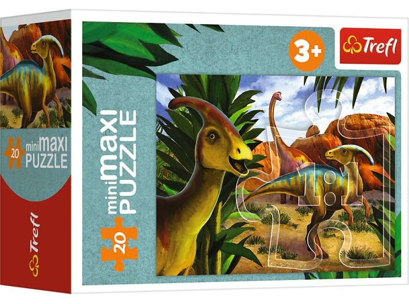 Puzzle mini-maksi Trefl: Eksploruj świat dinozaurów