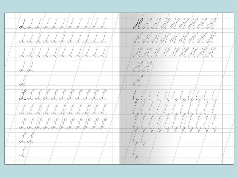 For Kindergarten. Workbook with Copying Exercises. Writing with a Slant