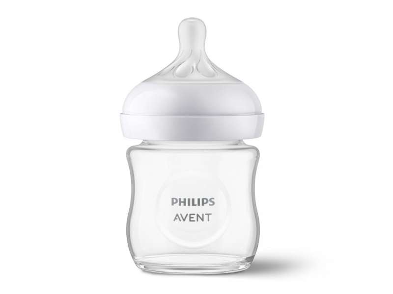 Philips Avent Natural Glass Feeding Bottle (Natural Flow), 0 months+, 125 ml.