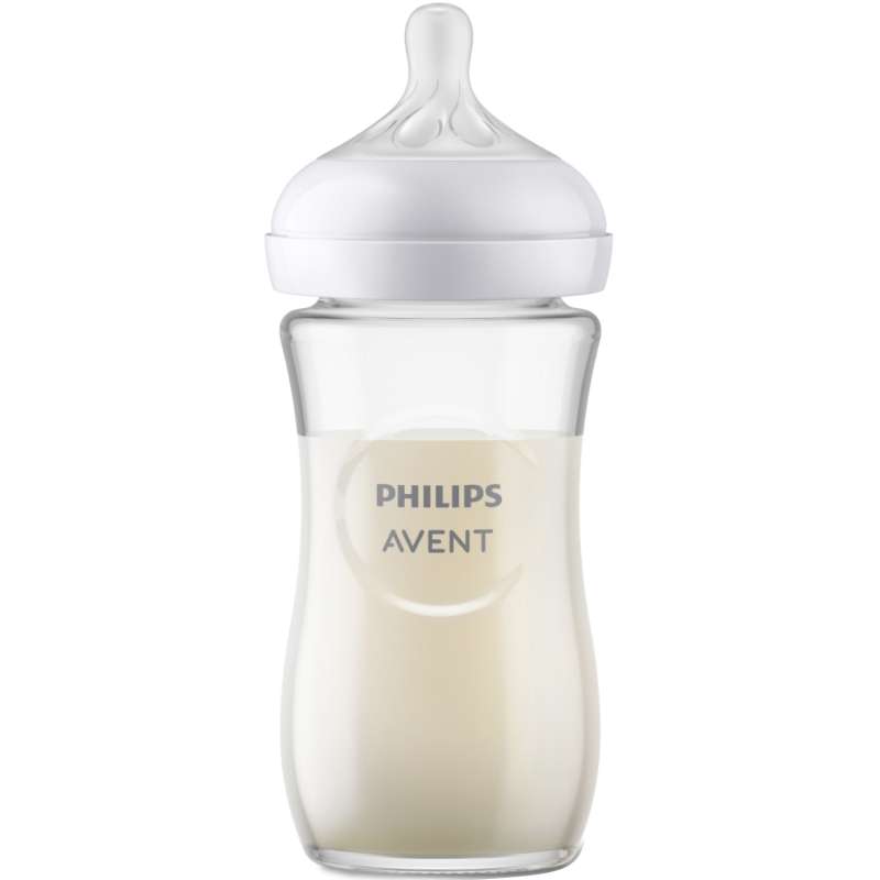 Philips Avent Natural Glass Feeding Bottle (Natural Flow), 1 month+., 240 ml.