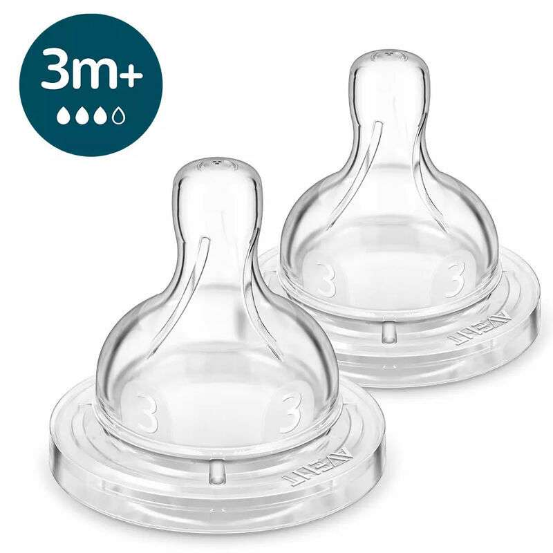 Philips Avent Silicone Pacifier: anti-colic, slow flow, 3 months+, 2 pcs.