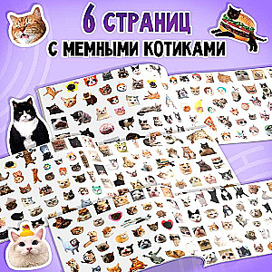 Album of 250 Stickers of Meme Cats