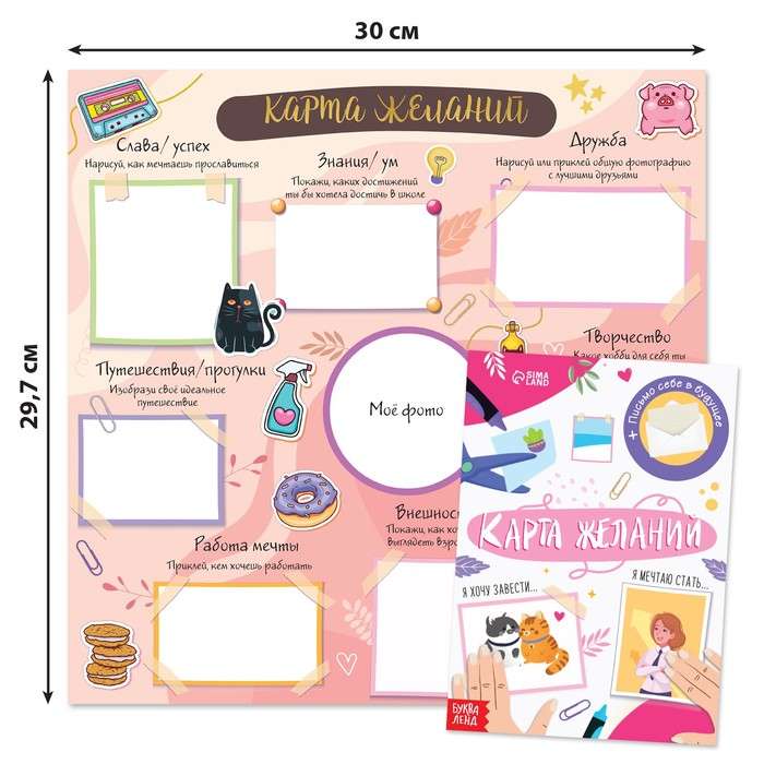 Set of a Modern Girl: 6 Books, a Wish Map, a Letter, Stickers