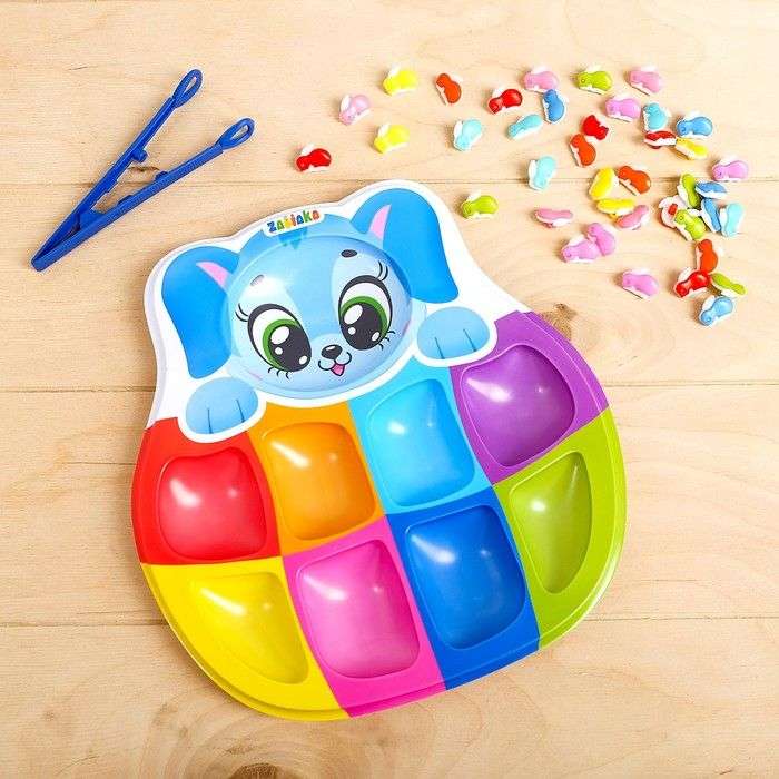 Sorter for 8 colors Rainbow Bunnies with tweezers