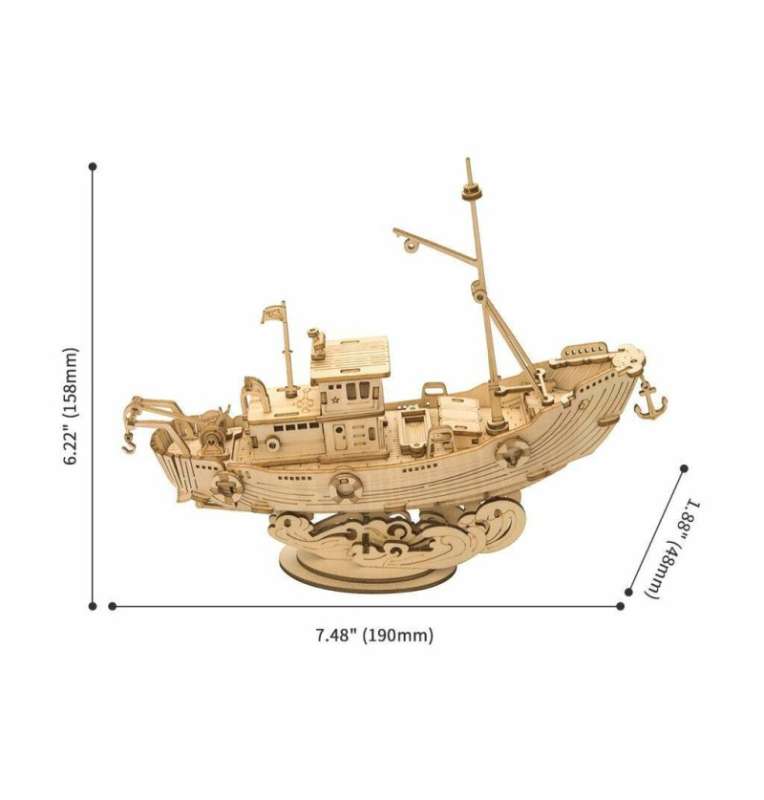 Wooden 3D Puzzle ROBOTIME - Fishing Ship