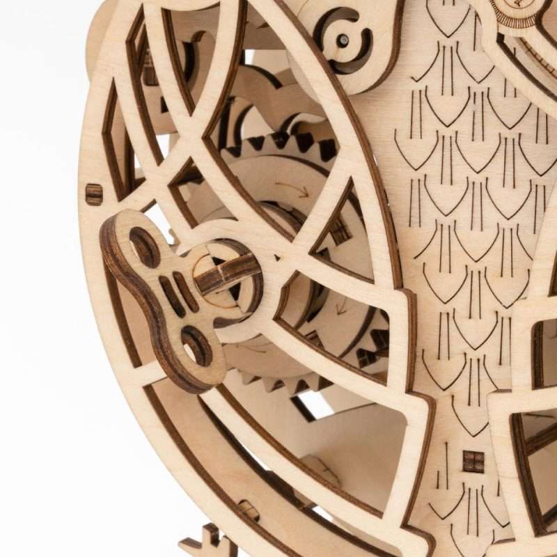 Drewniana 3D układanka ROBOTIME - Zegar Sowy