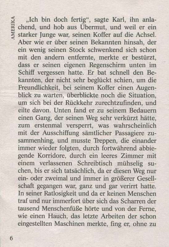 Franz Kafka. Amerika. America: a reading book in German