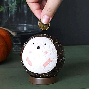 3D Puzzle Bank + 10 Lessons About Money. Hedgehog. 60 Pieces
