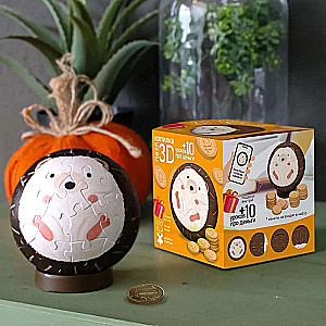 3D Puzzle Bank + 10 Lessons About Money. Hedgehog. 60 Pieces