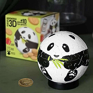 3D Puzzle Bank + 10 Lessons About Money. Panda. 60 Pieces