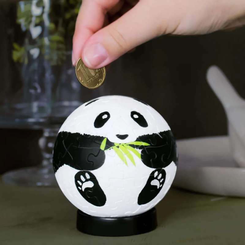 3D Puzzle Bank + 10 Lessons About Money. Panda. 60 Pieces