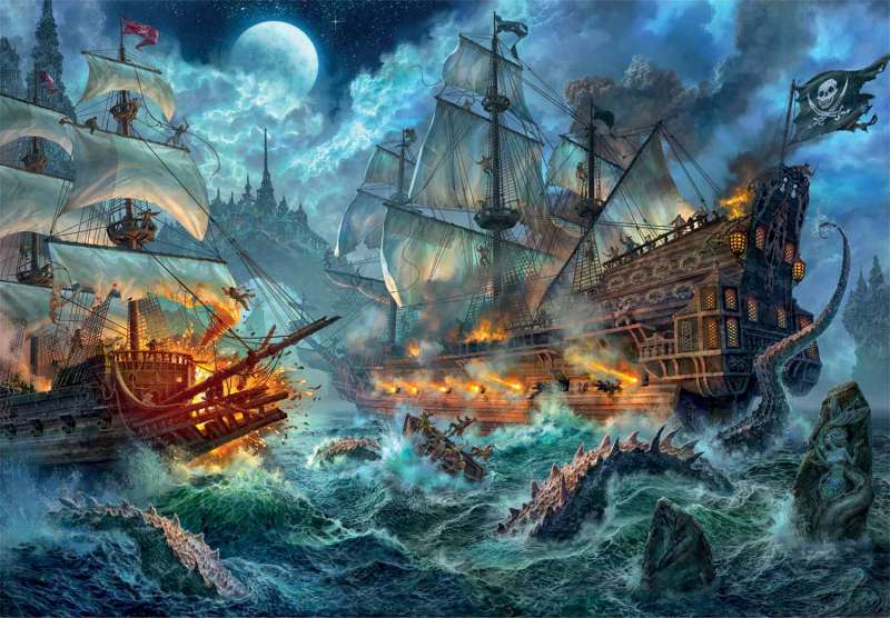 Puzzle 1000 Clementoni: Battle of the Pirates