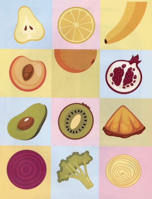 Fruits and Vegetables. 24 Stickers