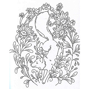 Cunning Fox Cubs. Coloring Postcard
