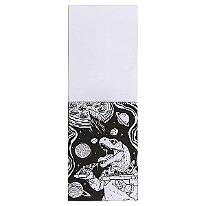 MAXI coloring book on a black background - Dinosaurs in space